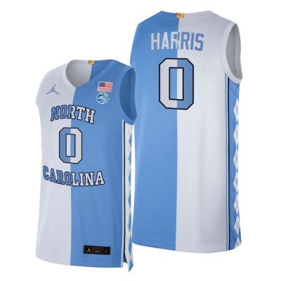 Men Anthony Harris Split Edition Jersey 2021 North Carolina Tar Heels Special Blue White
