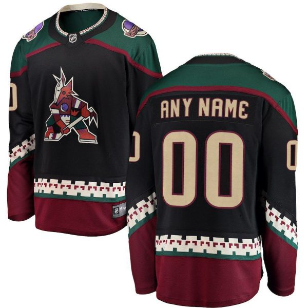 Men Arizona Coyotes Black Alternate Breakaway Custom Jersey