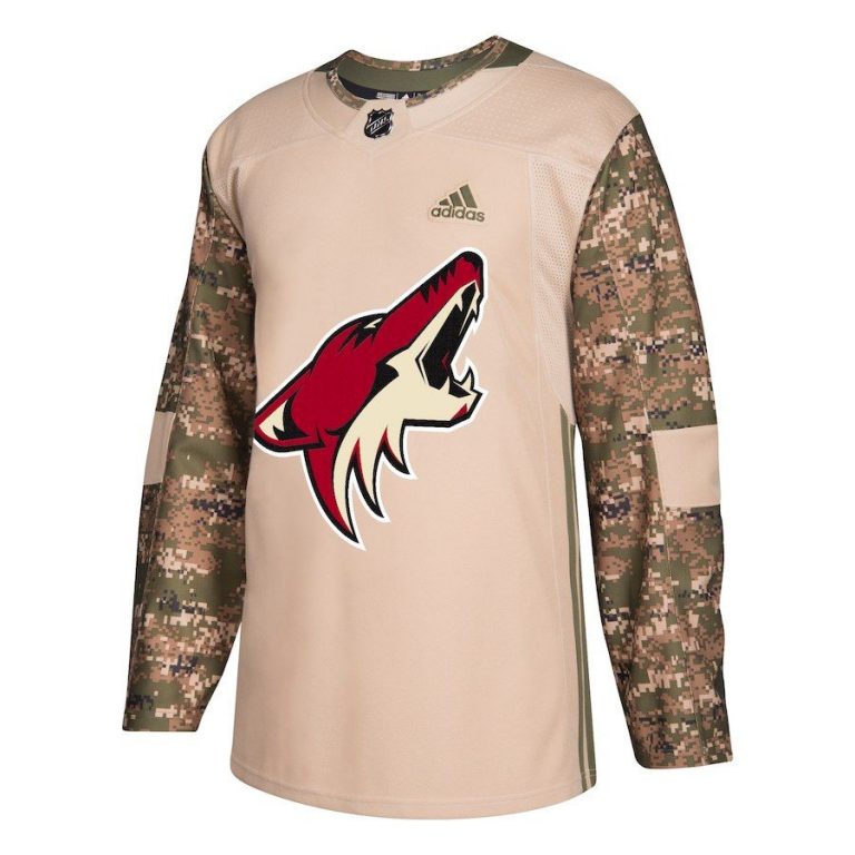 Men Arizona Coyotes Camo Veterans Day Practice Jersey