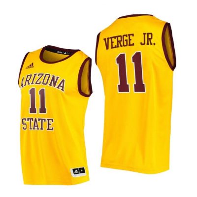 Men Arizona State Sun Devils Alonzo Verge Jr. #11 Gold College Basketball 2021 Jersey
