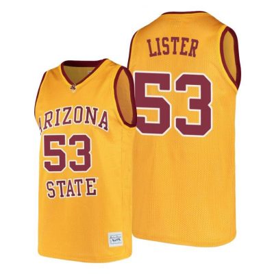 Men Arizona State Sun Devils Alton Lister #53 Gold Alumni College Basketball Jersey