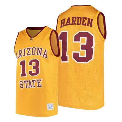 Men Arizona State Sun Devils James Harden #13 Gold Alumni College Baketball Jersey