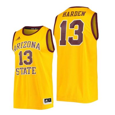 Men Arizona State Sun Devils James Harden #13 Gold College Basketball Jersey
