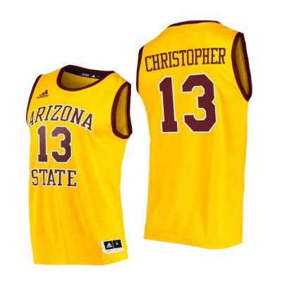 Men Arizona State Sun Devils Josh Christopher #13 Gold College Basketball 2021 Jersey