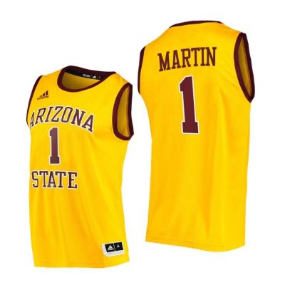 Men Arizona State Sun Devils Remy Martin #1 Gold College Basketball 2021 Jersey