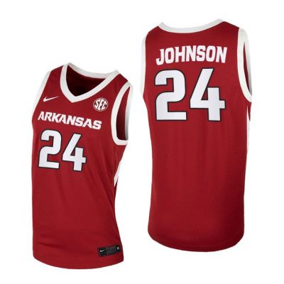 Men Arkansas Razorbacks Away Joe Johnson Cardinal 2021 March Madness Jersey