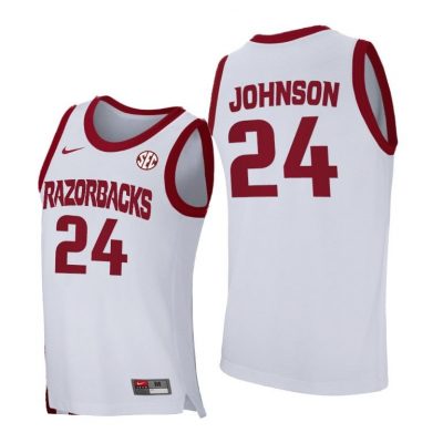 Men Arkansas Razorbacks Joe Johnson #24 White Home Jersey