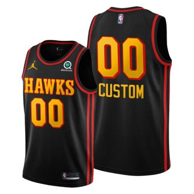 Men Atlanta Hawks #00 Custom 2020 Classic Jersey Black