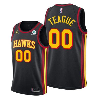 Men Atlanta Hawks #00 Jeff Teague 2020-21 Statement Edition Jumpman Jersey Black