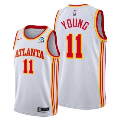 Men Atlanta Hawks #11 Trae Young 2020-21 Association Edition Men Jersey White