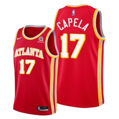 Men Atlanta Hawks #17 Clint Capela 2020-21 Icon Edition Men Jersey Red