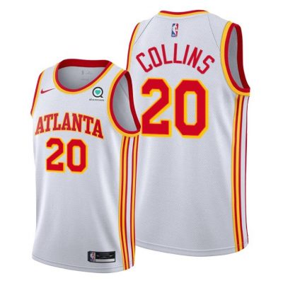 Men Atlanta Hawks #20 John Collins 2020-21 Association Edition Men Jersey White