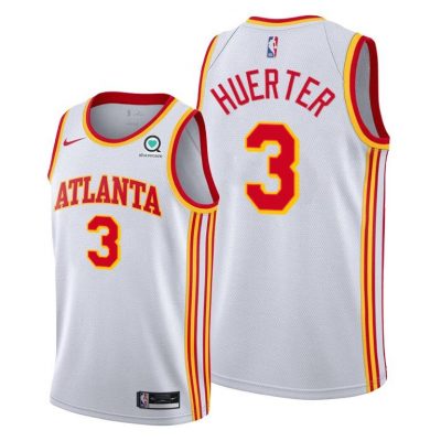 Men Atlanta Hawks #3 Kevin Huerter 2020-21 Association Edition Men Jersey White