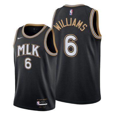 Men Atlanta Hawks #6 Lou Williams Black 2021 City Edition Jersey Swingman