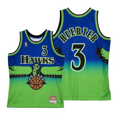 Men Atlanta Hawks Kevin Huerter Reload 2.0 Blue Hardwood Classics Jersey