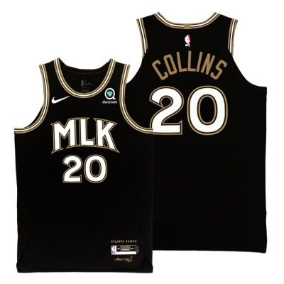 Men Atlanta Hawks MLK City Edition John Collins Black Jersey 2020-21 honor Dr. King
