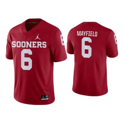 Men Baker Mayfield #6 Oklahoma Sooners Crimson Game College Football Jersey