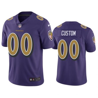Men Baltimore Ravens Custom #00 Purple Color Rush Limited Jersey