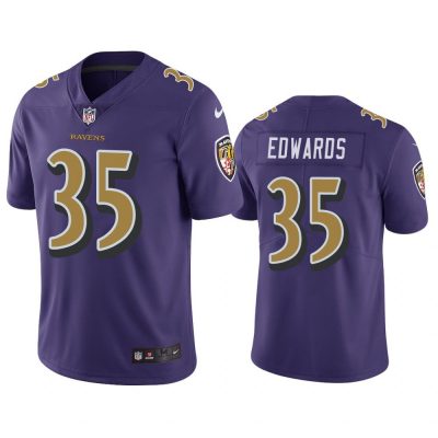 Men Baltimore Ravens Gus Edwards #35 Purple Color Rush Limited Jersey