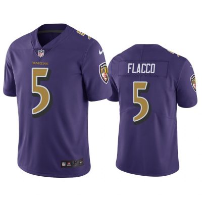 Men Baltimore Ravens Joe Flacco #5 Purple Color Rush Limited Jersey
