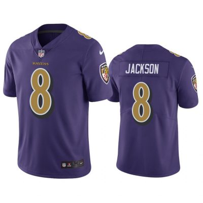 Men Baltimore Ravens Lamar Jackson #8 Purple Color Rush Limited Jersey