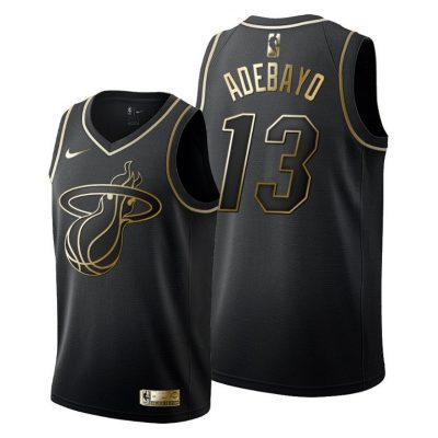 Men Bam Adebayo #13 Miami Heat Golden Edition Black Jersey