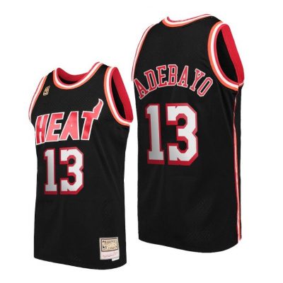 Men Bam Adebayo #13 Miami Heat Hardwood Classics Black Jersey