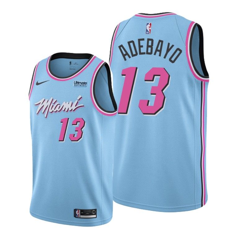 Men Bam Adebayo Miami Heat #13 2019-20 City Jersey - Blue