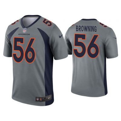 Men Baron Browning Denver Broncos Gray Inverted Legend Jersey