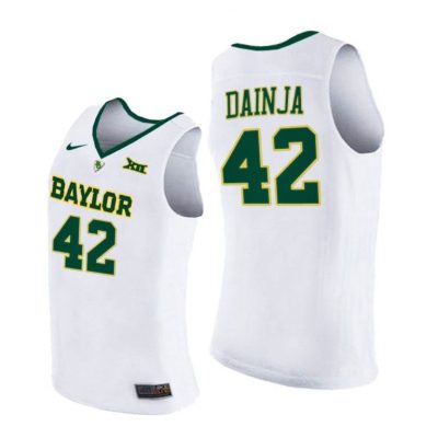 Men Baylor Bears 2021 March Madness Elite 8 Dain Dainja White Jersey