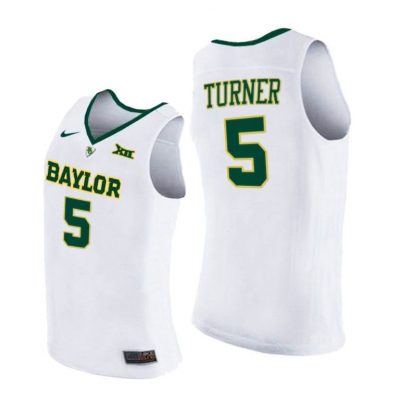 Men Baylor Bears 2021 March Madness Elite 8 Jordan Turner White Jersey