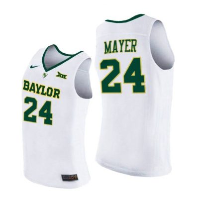 Men Baylor Bears 2021 March Madness Elite 8 Matthew Mayer White Jersey