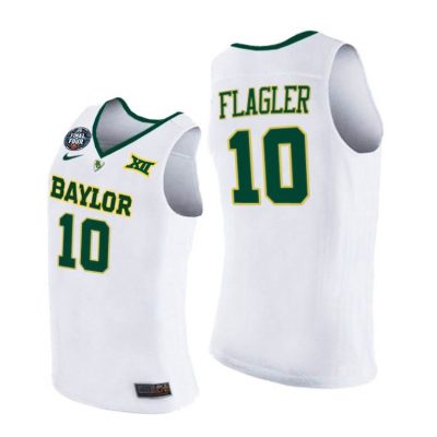 Men Baylor Bears 2021 March Madness Final Four Adam Flagler White Jersey