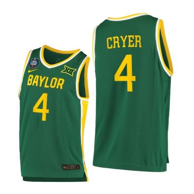 Men Baylor Bears 2021 March Madness Final Four LJ Cryer Green Home Jersey