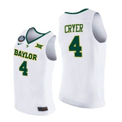 Men Baylor Bears 2021 March Madness Final Four LJ Cryer White Jersey