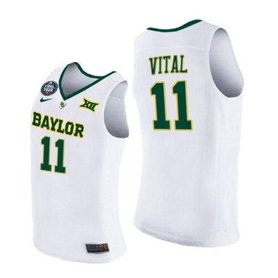 Men Baylor Bears 2021 March Madness Final Four Mark Vital White Jersey