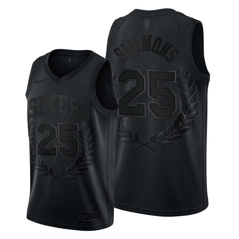 Men Ben Simmons #25 Rookie of the Year 76ers Black Jersey