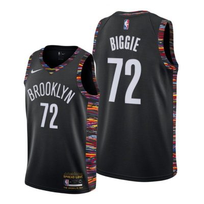 Men Biggie Brooklyn Nets #72 Black Music Eidition Jersey