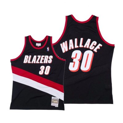 Men Blazers Rasheed Wallace #30 Throwback Black Jersey