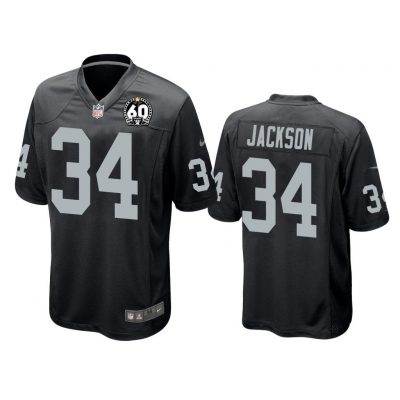 Men Bo Jackson Oakland Raiders Black 60th Season Game Jersey