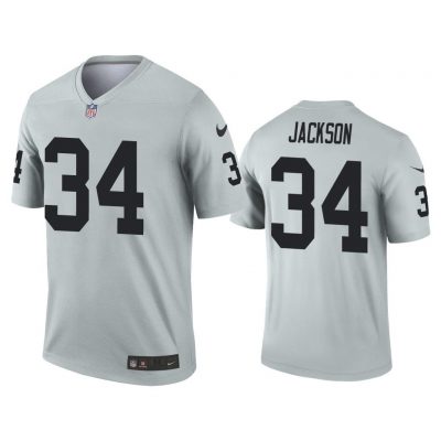 Men Bo Jackson Oakland Raiders Silver Inverted Legend Jersey