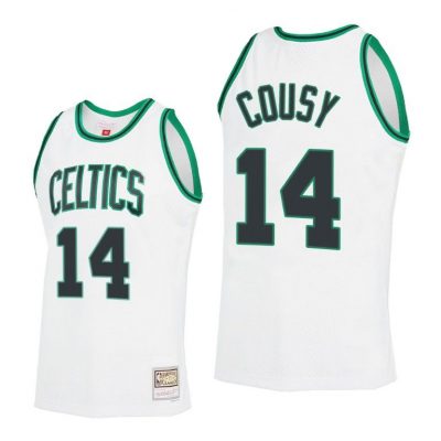 Men Bob Cousy Boston Celtics White 2021 Reload 2.0 Jersey Throwback