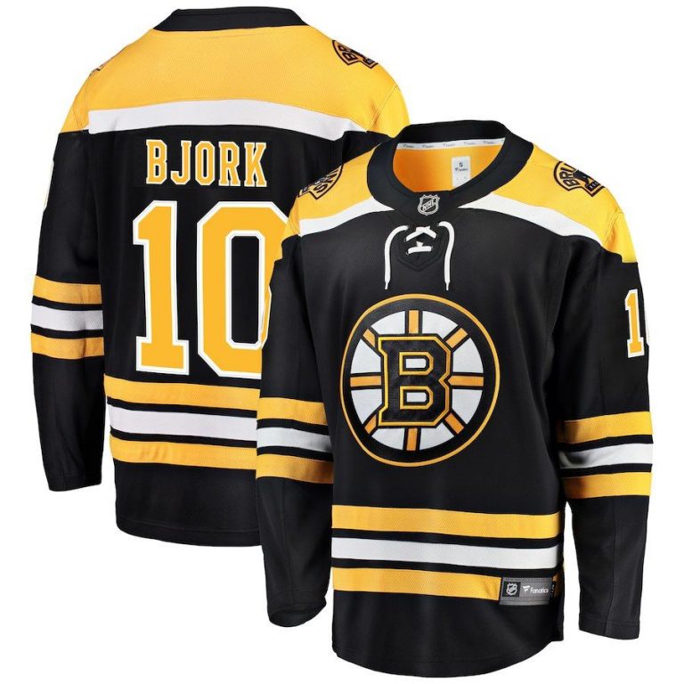 Men Boston Bruins Anders Bjork Black Home Breakaway Player Jersey