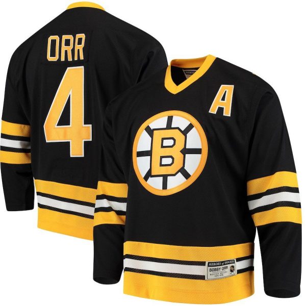 Men Boston Bruins Bobby Orr CCM Black Heroes of Hockey Throwback Jersey