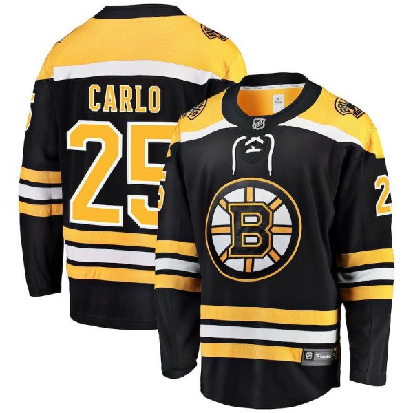 Men Boston Bruins Brandon Carlo Black Home Breakaway Player Jersey