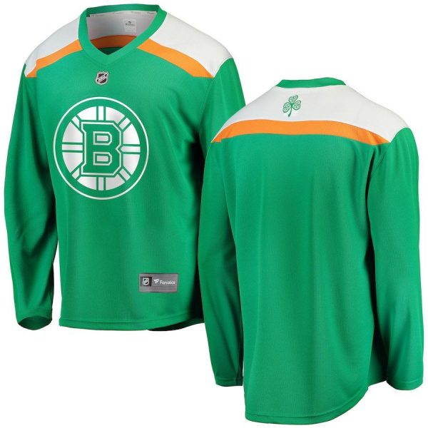 Men Boston Bruins Green St. Patrick s Day Replica Blank Jersey