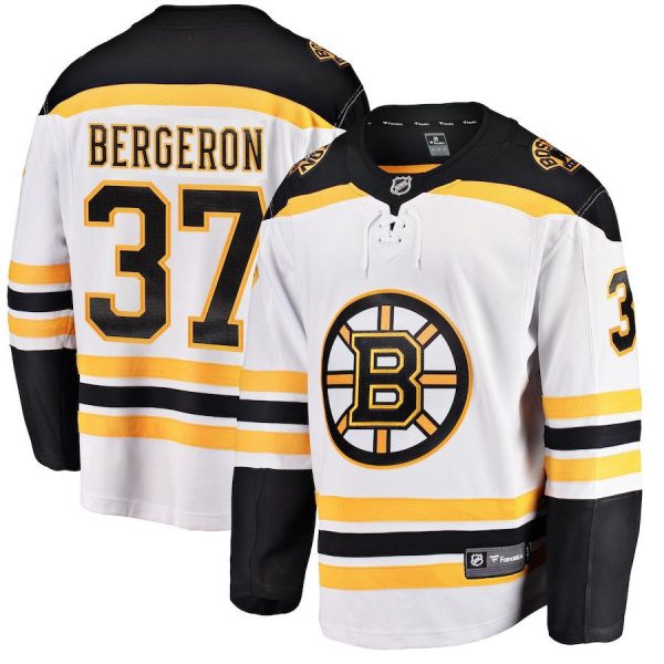 Men Boston Bruins Patrice Bergeron White Away Breakaway Player Jersey