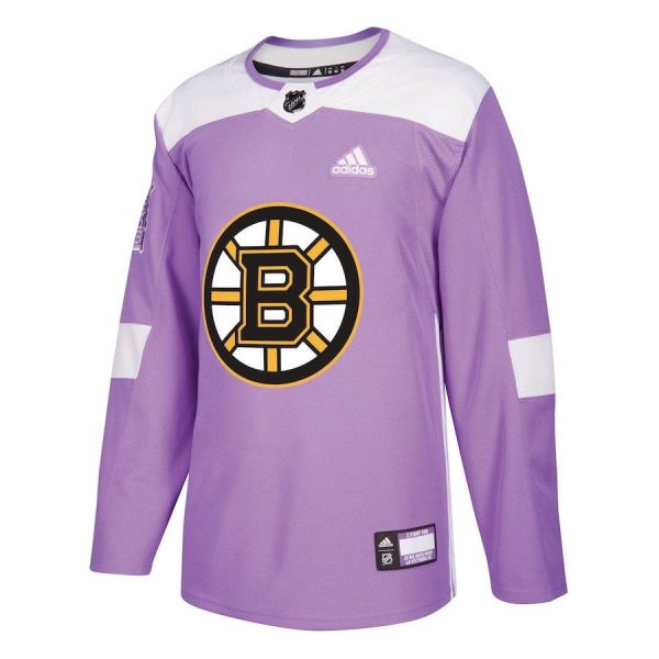 Men Boston Bruins Purple Hockey Fights Cancer Practice Jersey