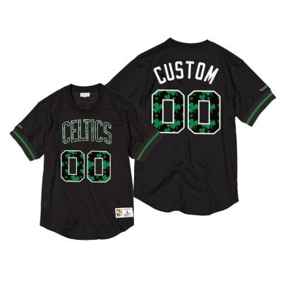 Men Boston Celtics #00 Custom Black Hwc Jersey