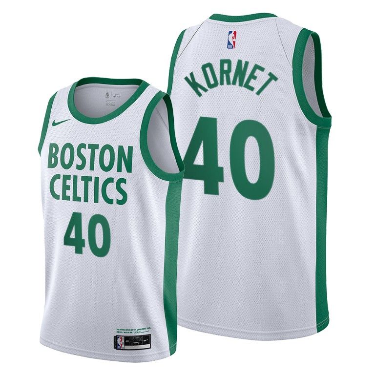 Men Boston Celtics #40 Luke Kornet White 2021 City Edition Jersey Swingman